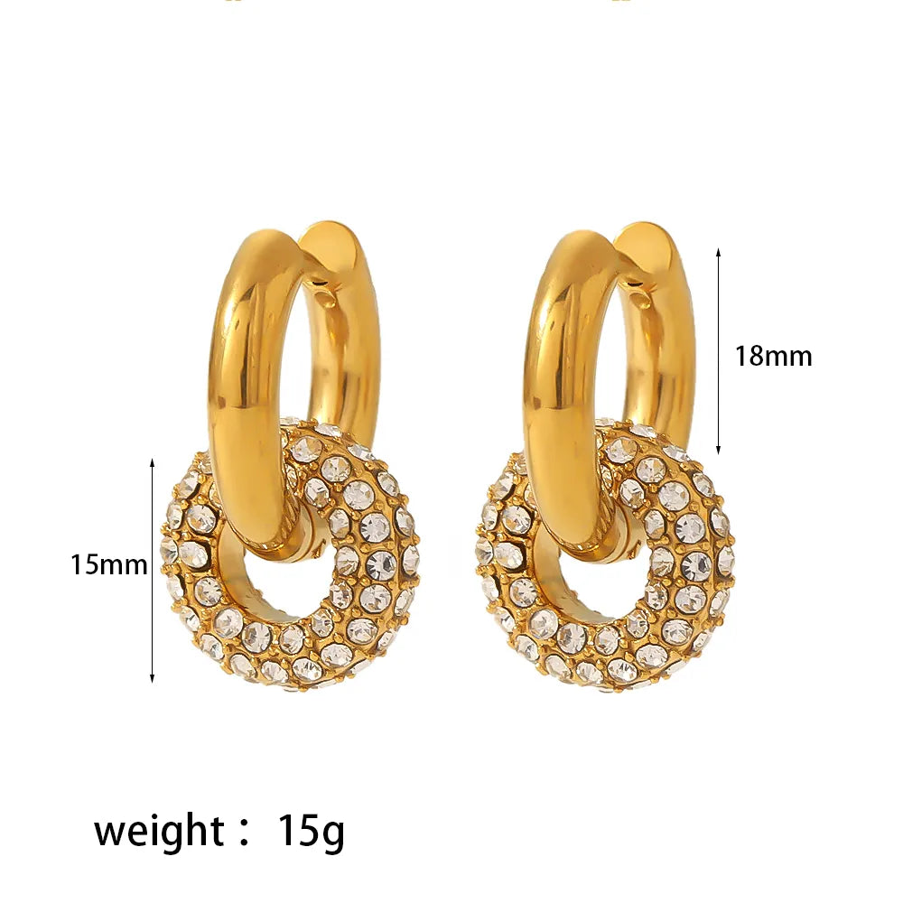 Dainty Crystal Pave Hoops - 18K Gold Plated