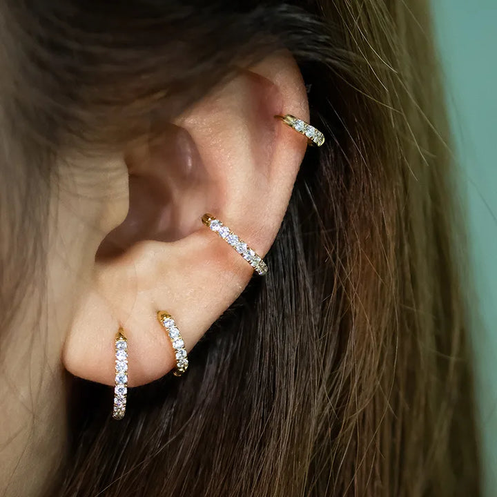 Ear Cartilage Piercing Set of 3 - 18K Gold Plated