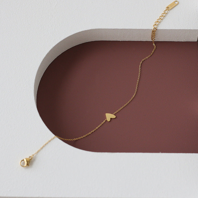 Minimal Heart Bracelet - 18k Gold Plated