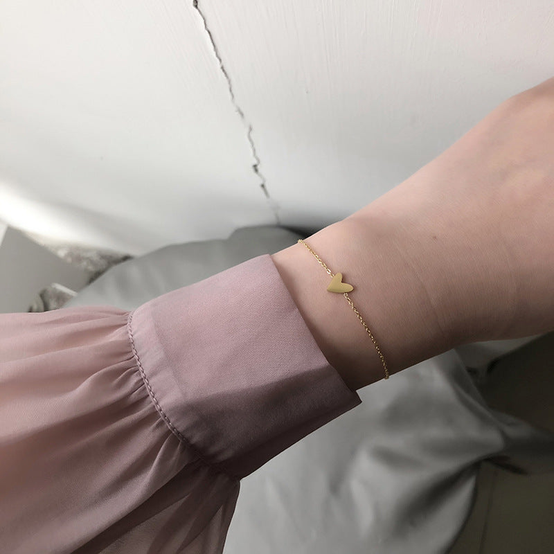 Minimal Heart Bracelet - 18k Gold Plated