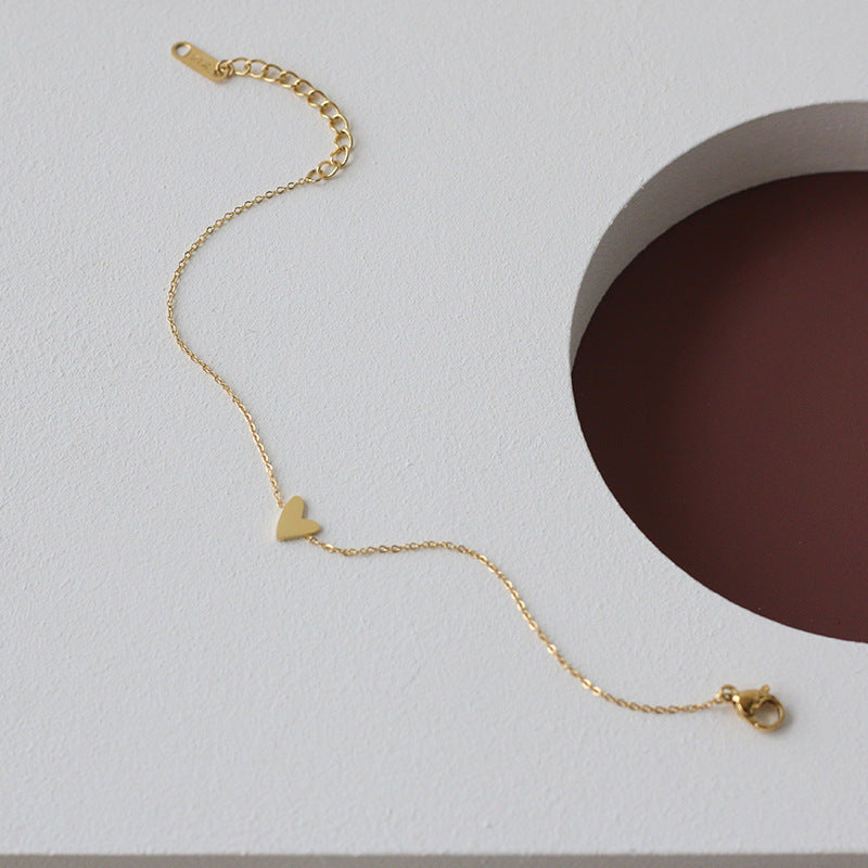 Minimal Heart Bracelet - 18k Gold Plated