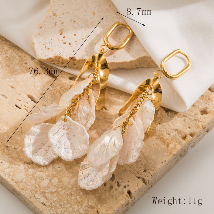 Beachy Vibes Petals Drop Earrings - 18K Gold Plated