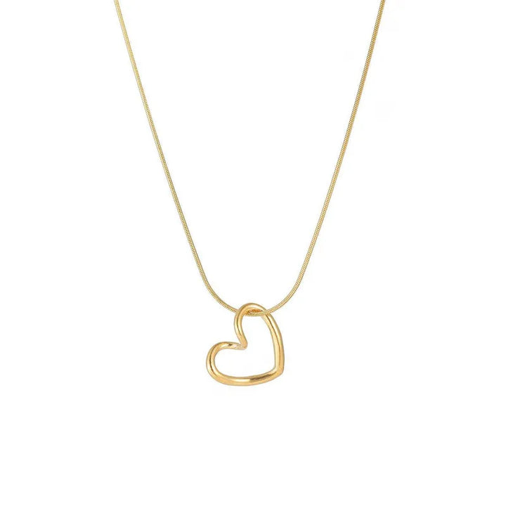 IG Style Hollow Heart Pendant Necklace – 18K GOLD PLATED