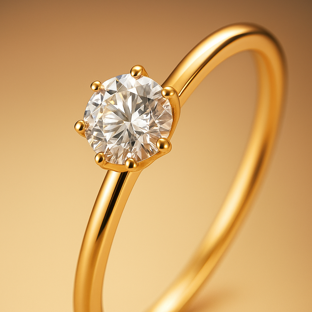 Mini Solitaire Ring - 18K Gold Plated