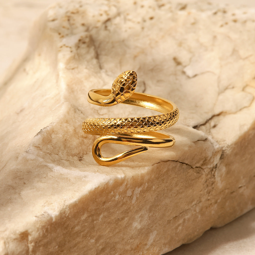 Golden Serpent Ring – 18k Gold Plated