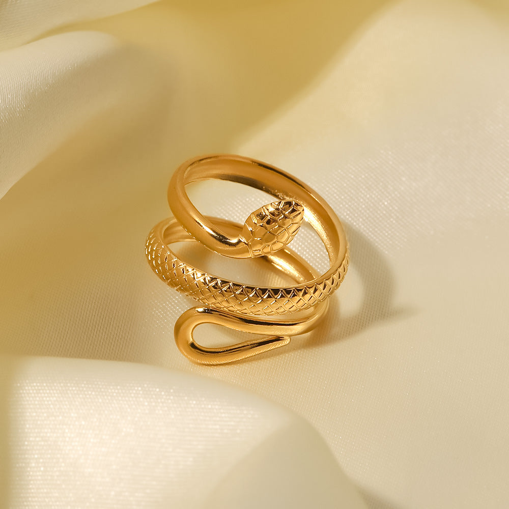 Golden Serpent Ring – 18k Gold Plated
