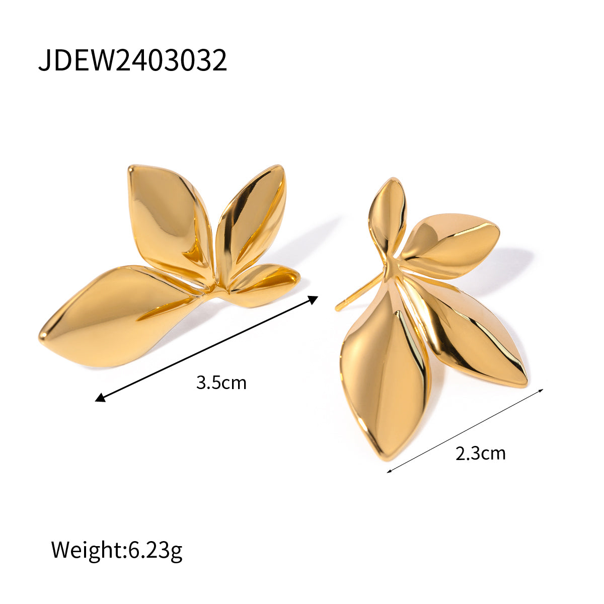 Pinterest Style Golden Leaf Earrings – 18K Gold Plated