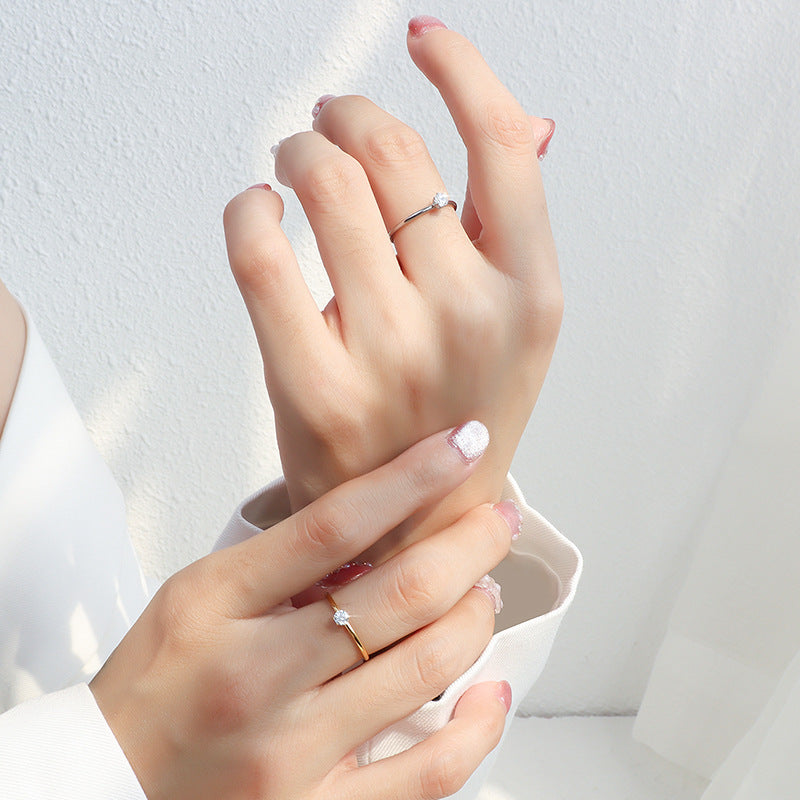 Mini Solitaire Ring - 18K Gold Plated