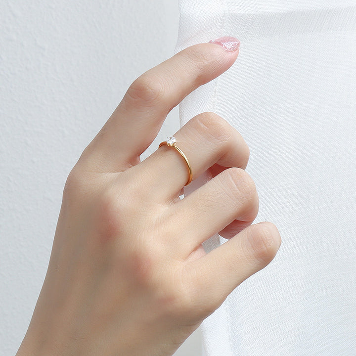 Mini Solitaire Ring - 18K Gold Plated