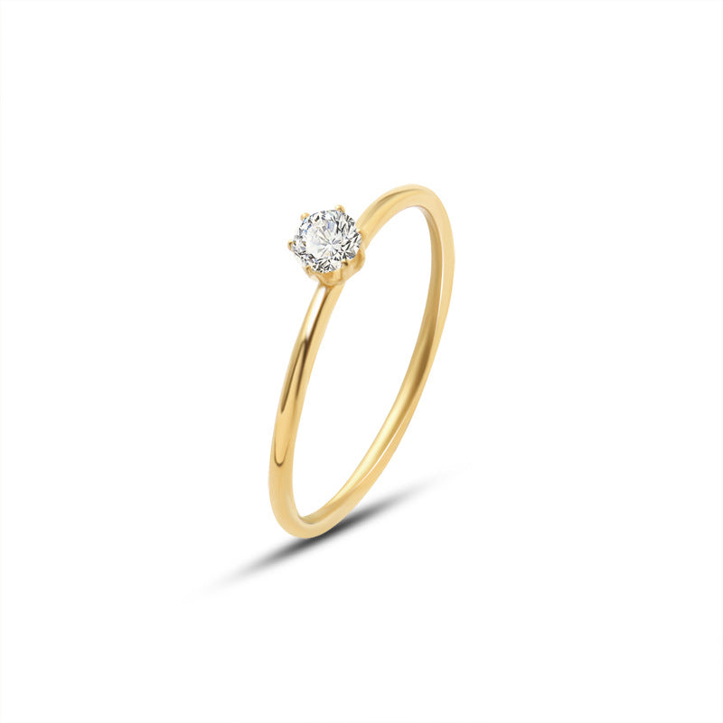 Mini Solitaire Ring - 18K Gold Plated