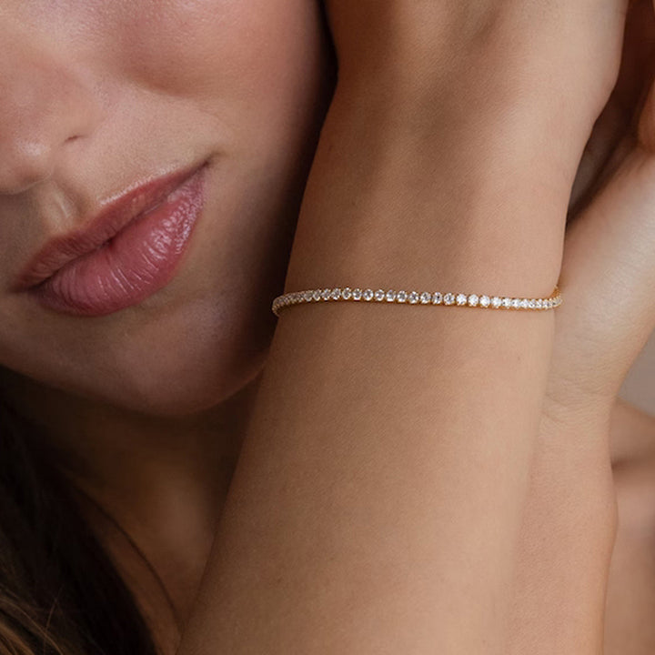 Classic Tennis Bracelet – 18K Gold Plated