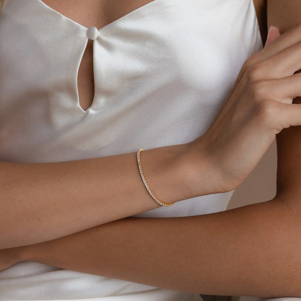 Classic Tennis Bracelet – 18K Gold Plated