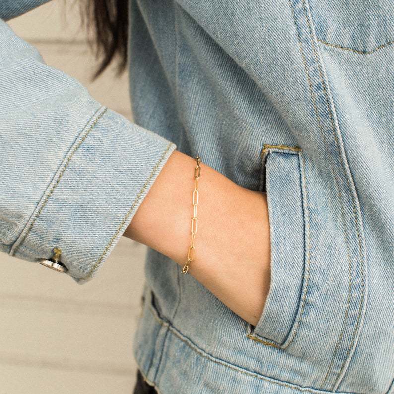 Pinterest Style Paperclip Bracelet – 18K Gold Plated