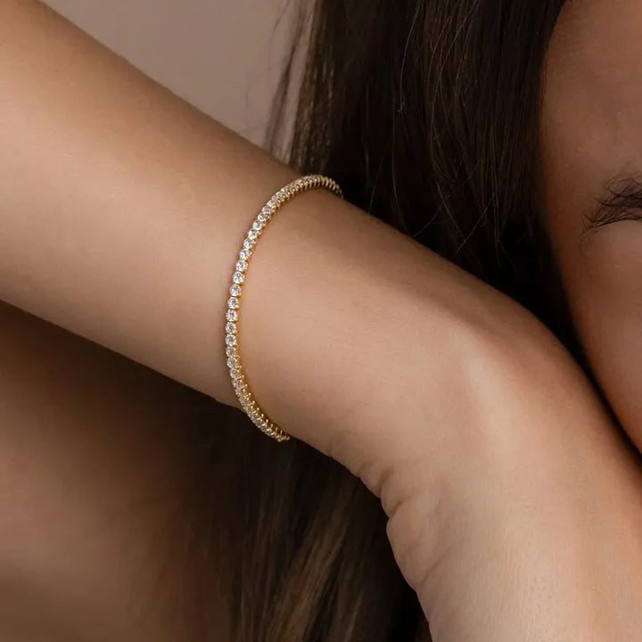 Classic Tennis Bracelet – 18K Gold Plated