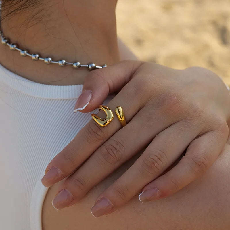 IG Style Abstract Ring – 18K Gold Plated