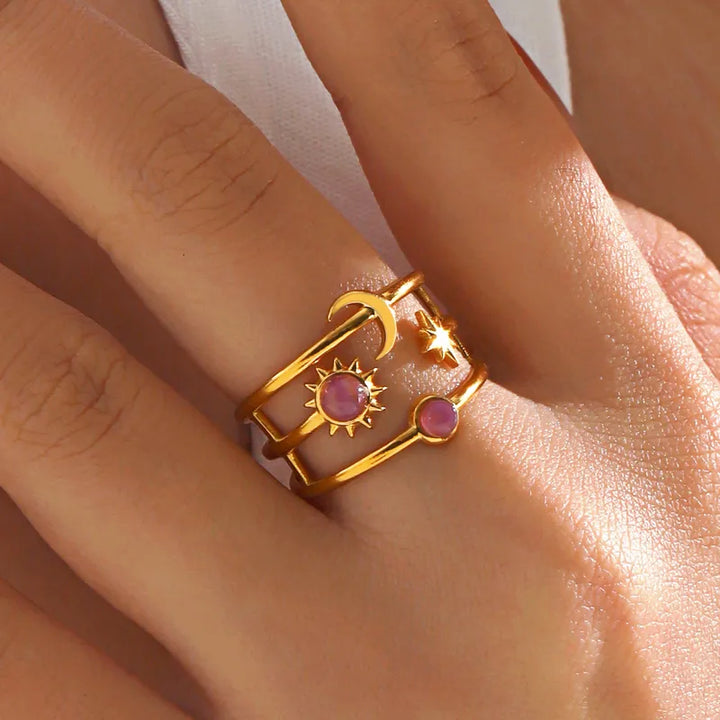 Pinterest Style Universe Ring – 18K Gold Plated