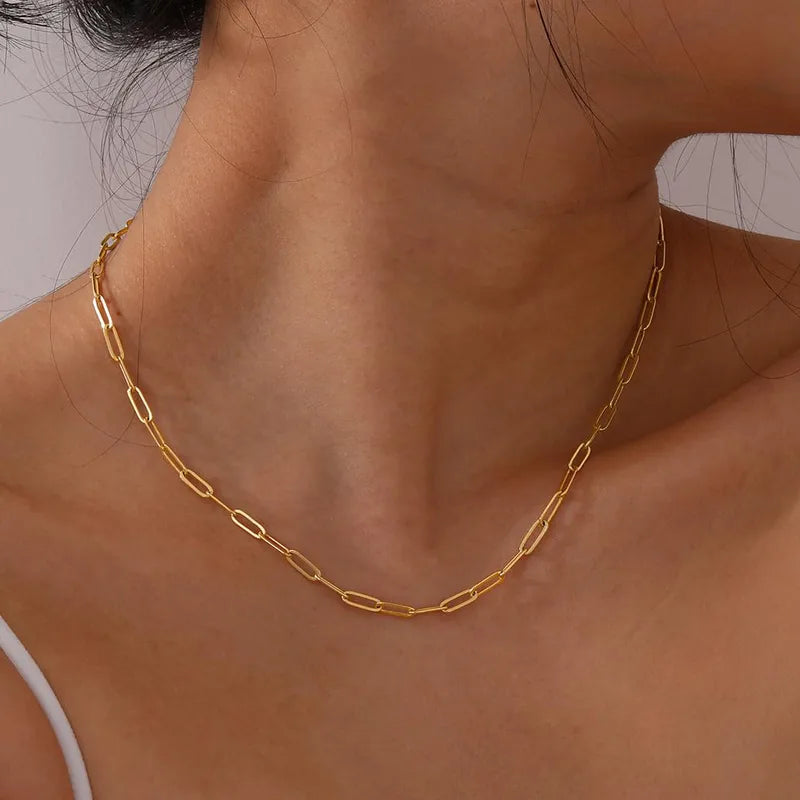 Pinterest Style Mini Paper Clip Necklace – 18K GOLD PLATED