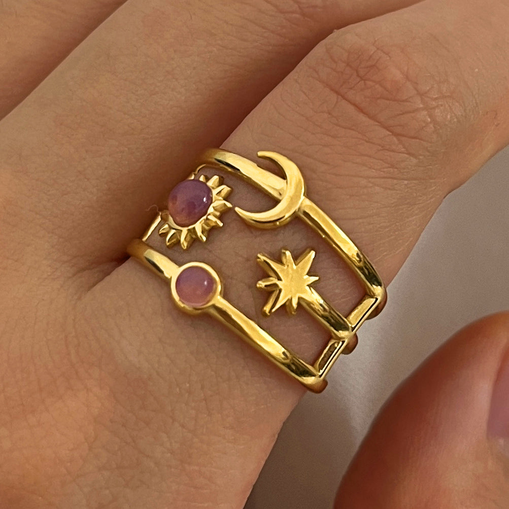Pinterest Style Universe Ring – 18K Gold Plated
